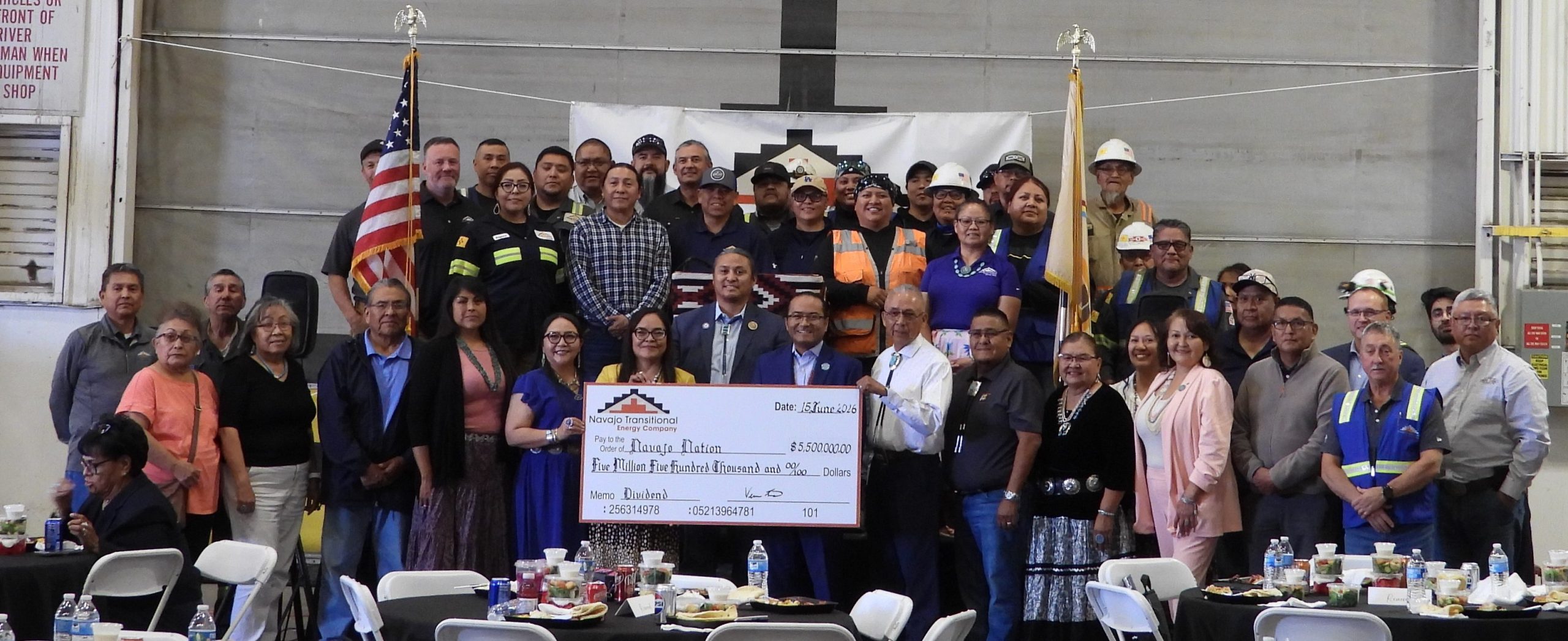 Navajo Transitional Energy Company, LLC Presents Historic, Record-Breaking $5.5 Million Dividend to the Navajo Nation at Navajo Mine